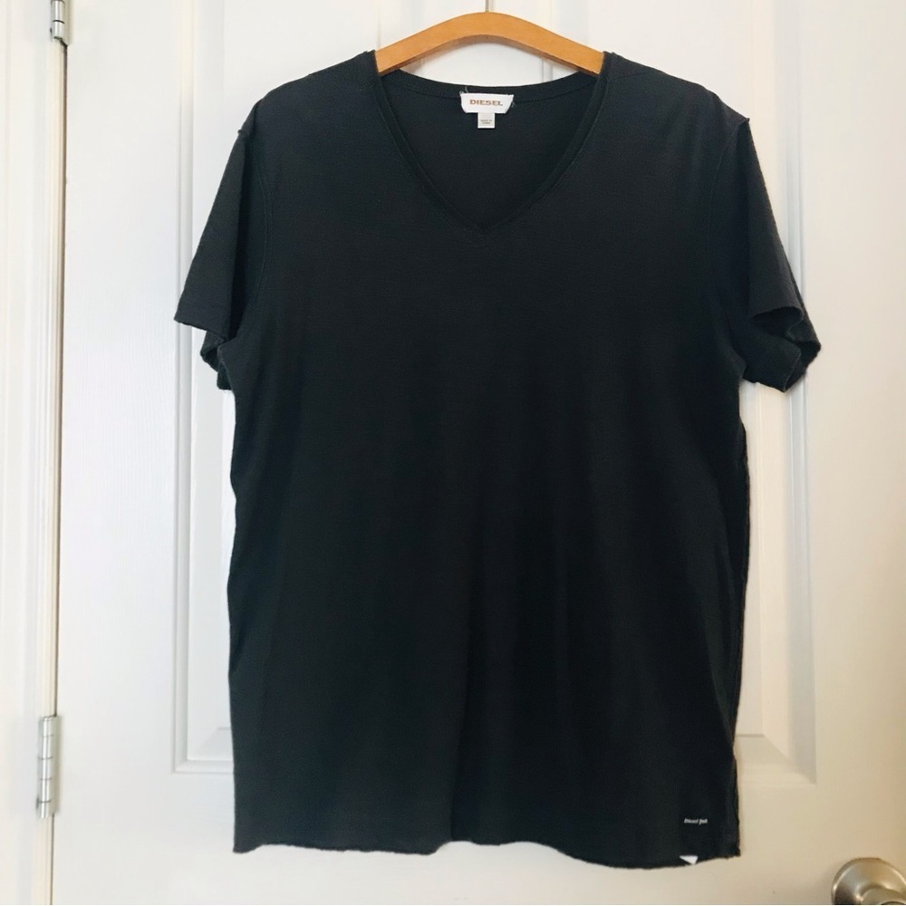Diesel T-Shirt V-Neck Espresso Size Large